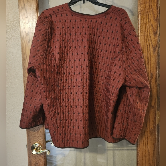 Reversible Women's Quilted Jacket - Rust - Picture 3 of 5